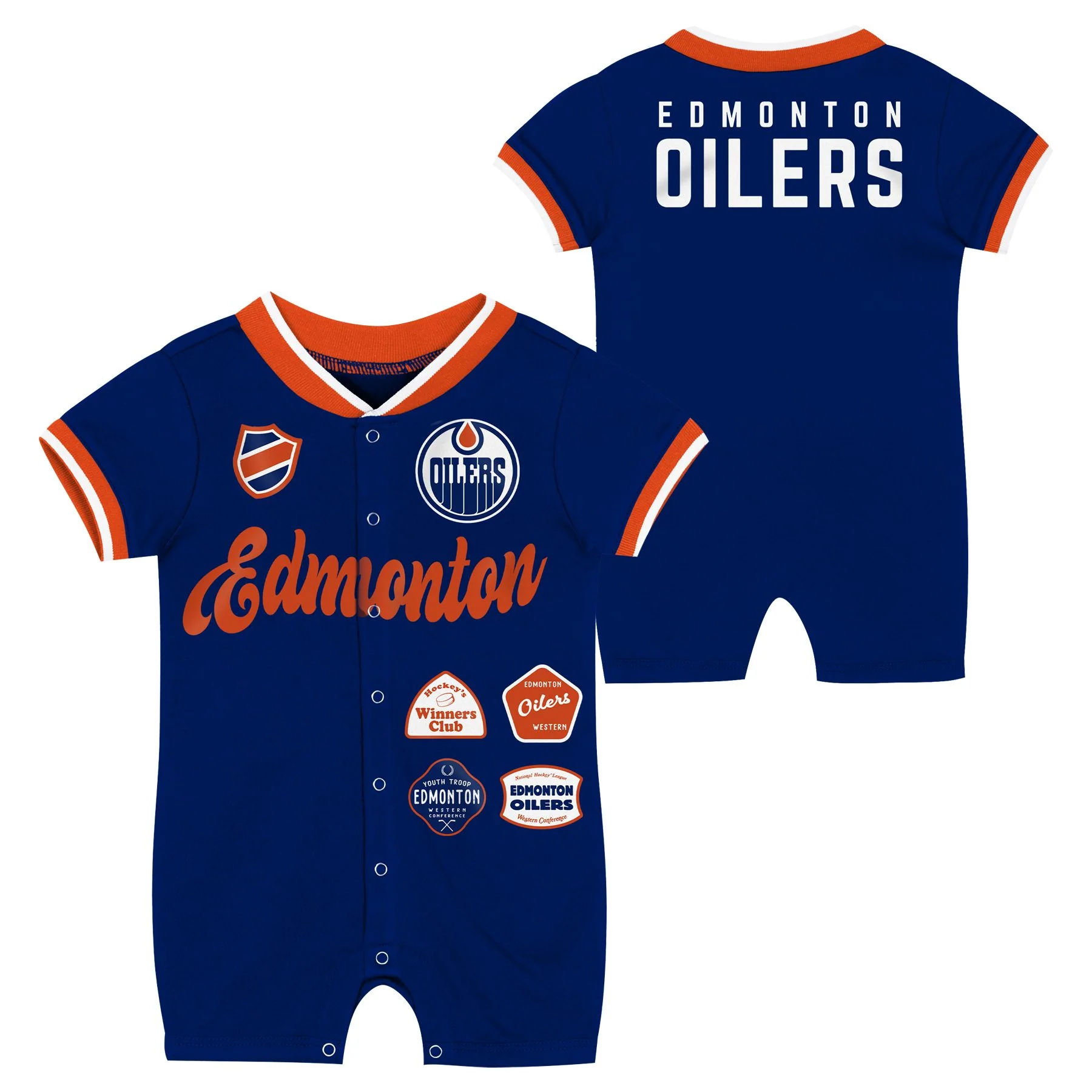 Edmonton Oilers Infant Outerstuff Blue Expert Fan Coverall - Image 3