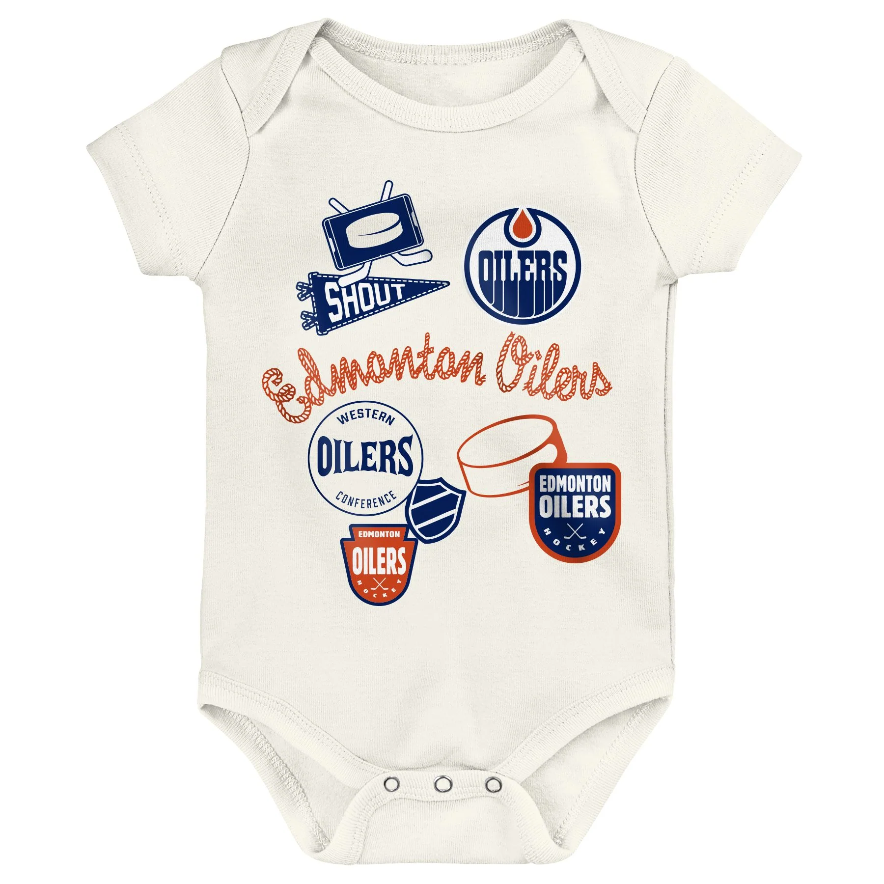Edmonton Oilers Infant Outerstuff Littlest Player 3-Piece Creeper Set - Image 3