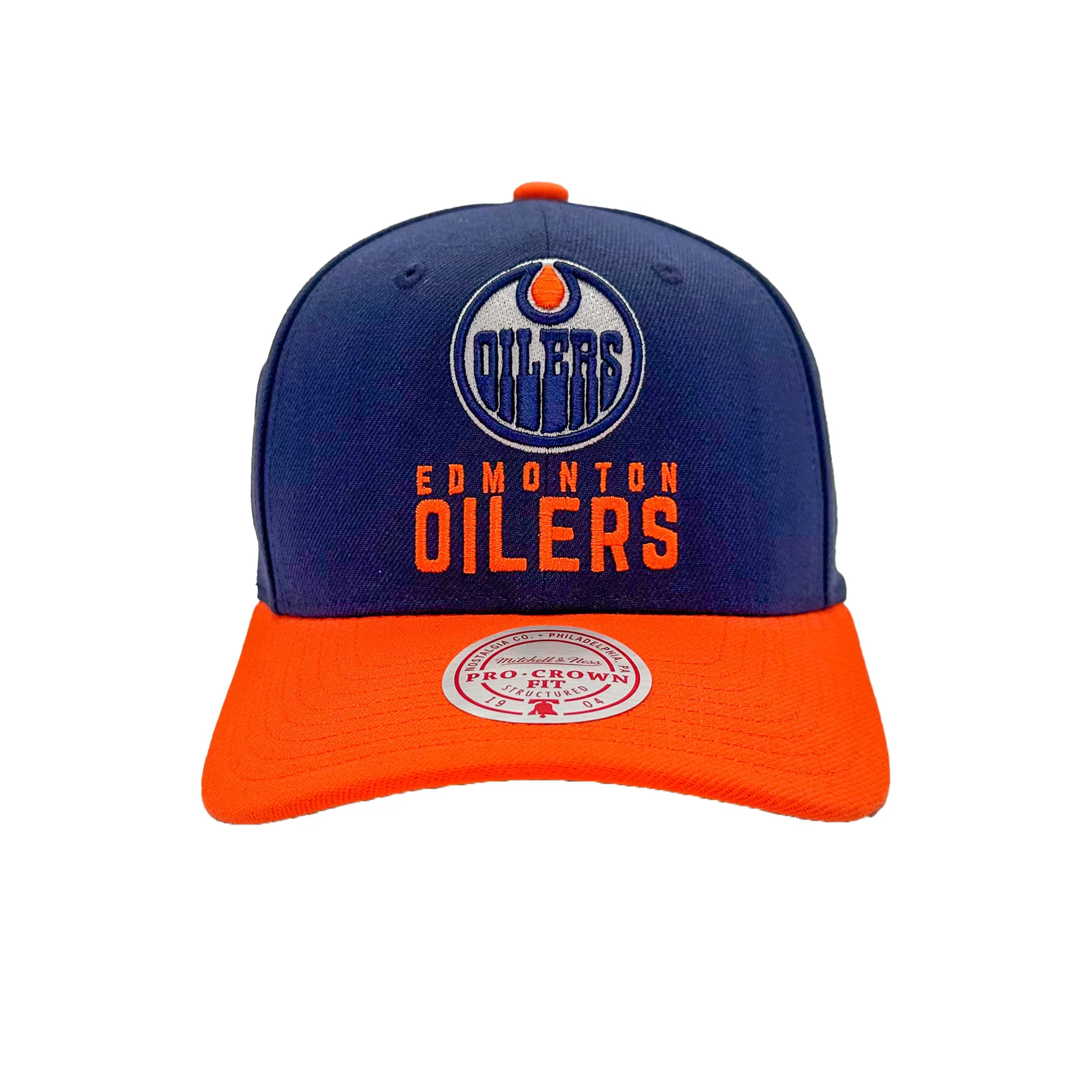 Edmonton Oilers Mitchell & Ness Navy All In 2.0 Pro Snapback Hat - Image 3