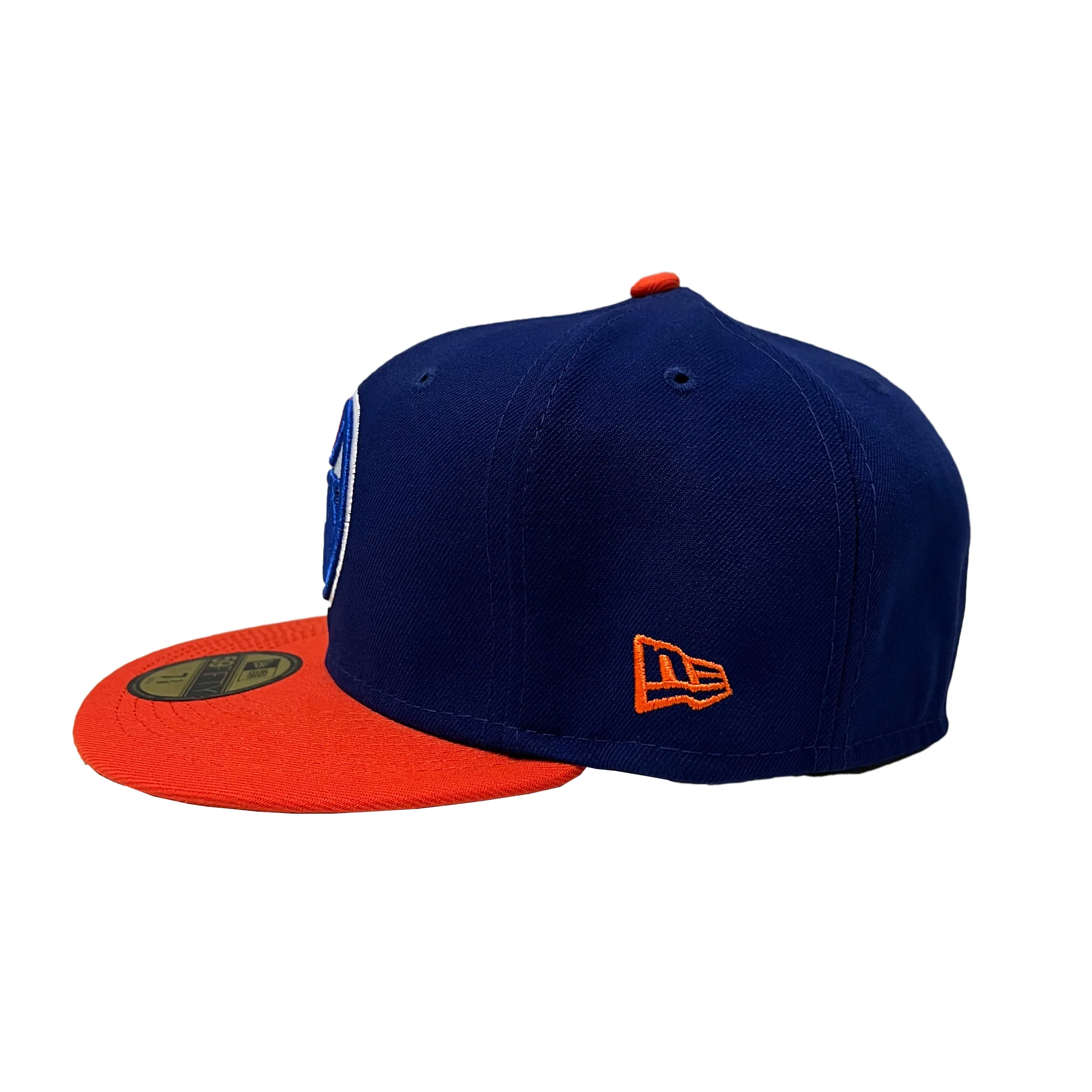 Edmonton Oilers New Era Royal Blue & Orange 59FIFTY Fitted Logo Hat - Image 3