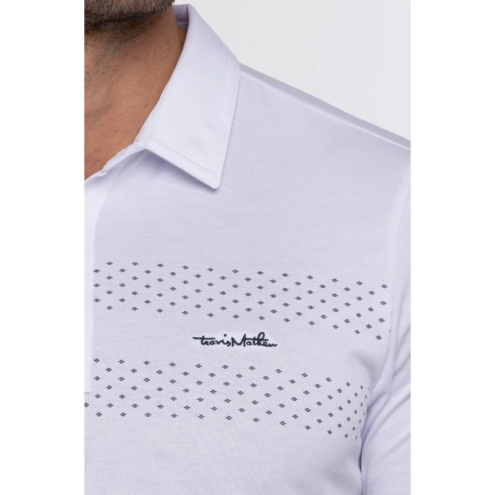 Edmonton Oilers TravisMathew Burn Card White Polo - Image 4
