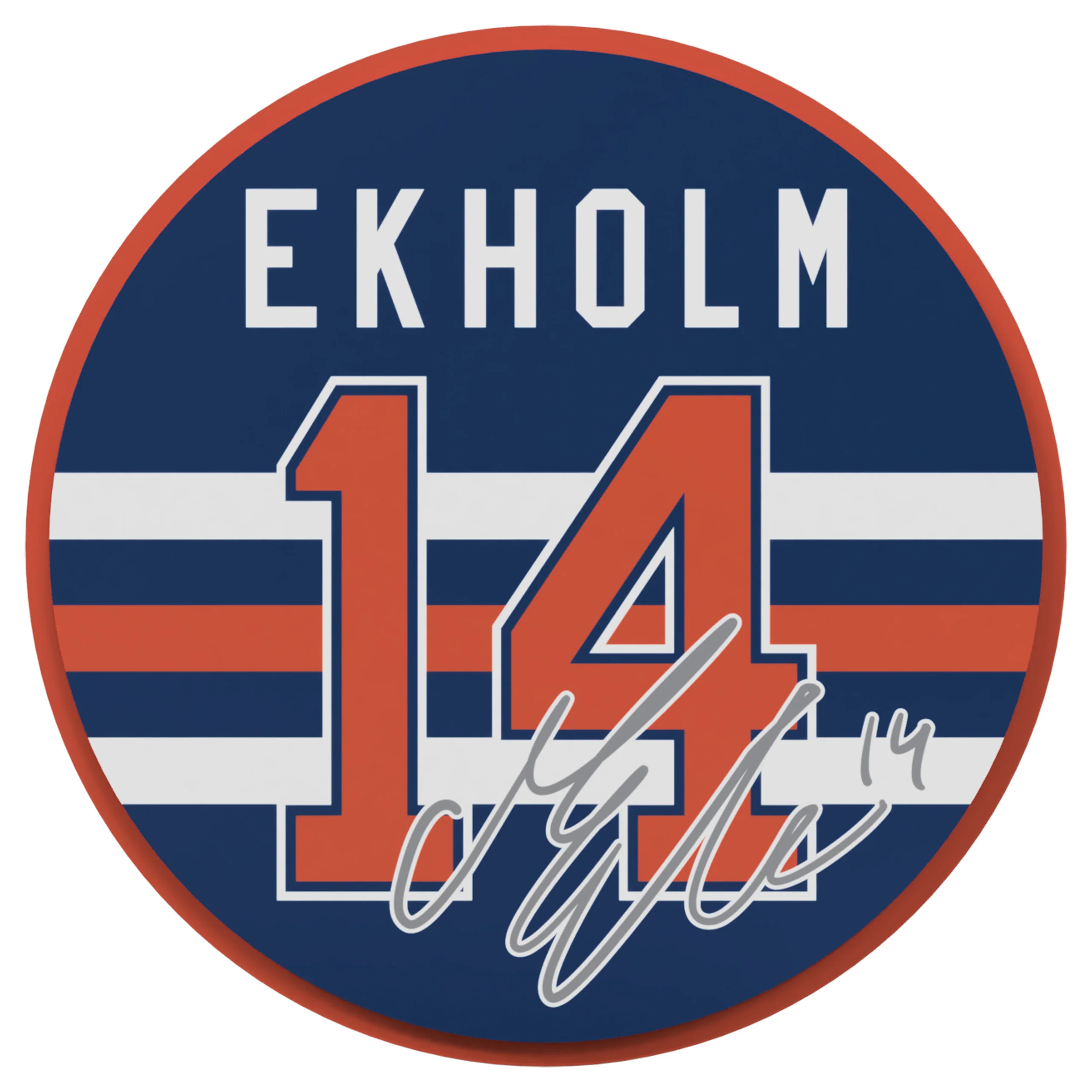Mattias Ekholm Edmonton Oilers Orange Name & Number Fan Chain Necklace - Image 3